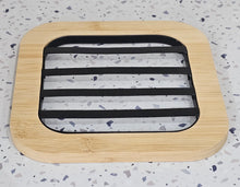Load image into Gallery viewer, photo 3 of Square Wooden &amp; Metal Trivet – Heat-Resistant Kitchen Pot Mat
