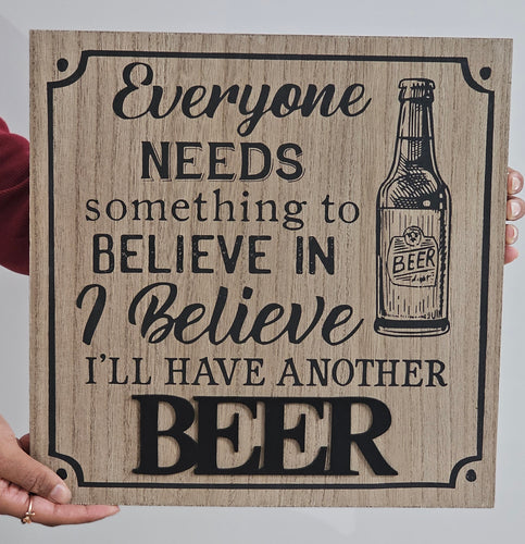 photo of Rustic Wooden Beer Quote Sign
