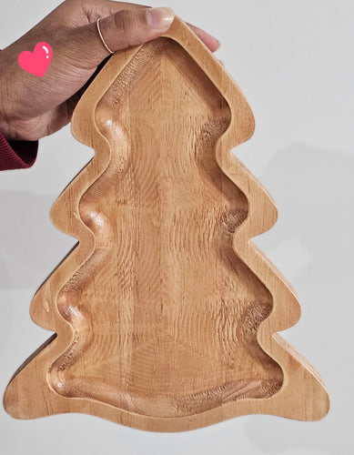 photo of Christmas Tree-Shaped Wooden Serving Tray