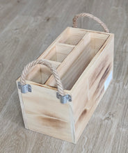 Load image into Gallery viewer, photo 3 of Rustic Wooden Utensil Holder with Rope Handles
