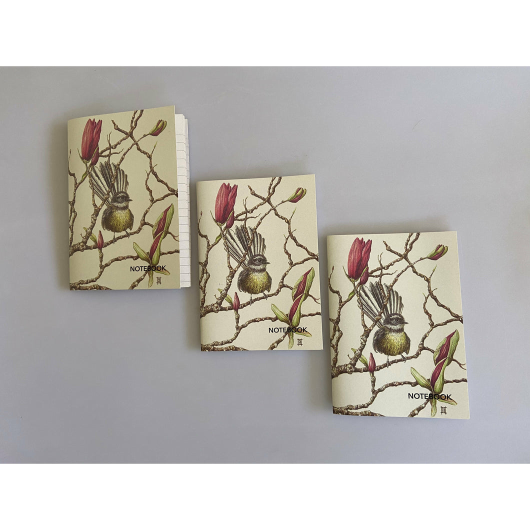 NZ Art attractively presented Fantail A6 Notebook, buy now at Vivre, Nelson, NZ