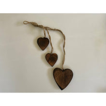 Load image into Gallery viewer, Shabby chic wooden hanging hearts cluster, buy now at Vivre, Nelson, NZ
