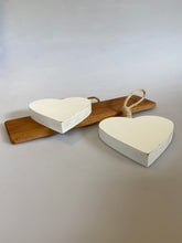 Load image into Gallery viewer, White wooden shabby chic hanging heart at Vivre, Nelson, NZ
