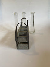 Load image into Gallery viewer, Three Vases in a Wooden Heart Tray, shabby chic home accessory at Vivre, Nelson, NZ
