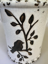Load image into Gallery viewer, Shabby chic styled Birds and Branches Crock, buy now at Vivre, Nelson, NZ
