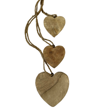 Load image into Gallery viewer, Hanging Wooden Cluster Hearts
