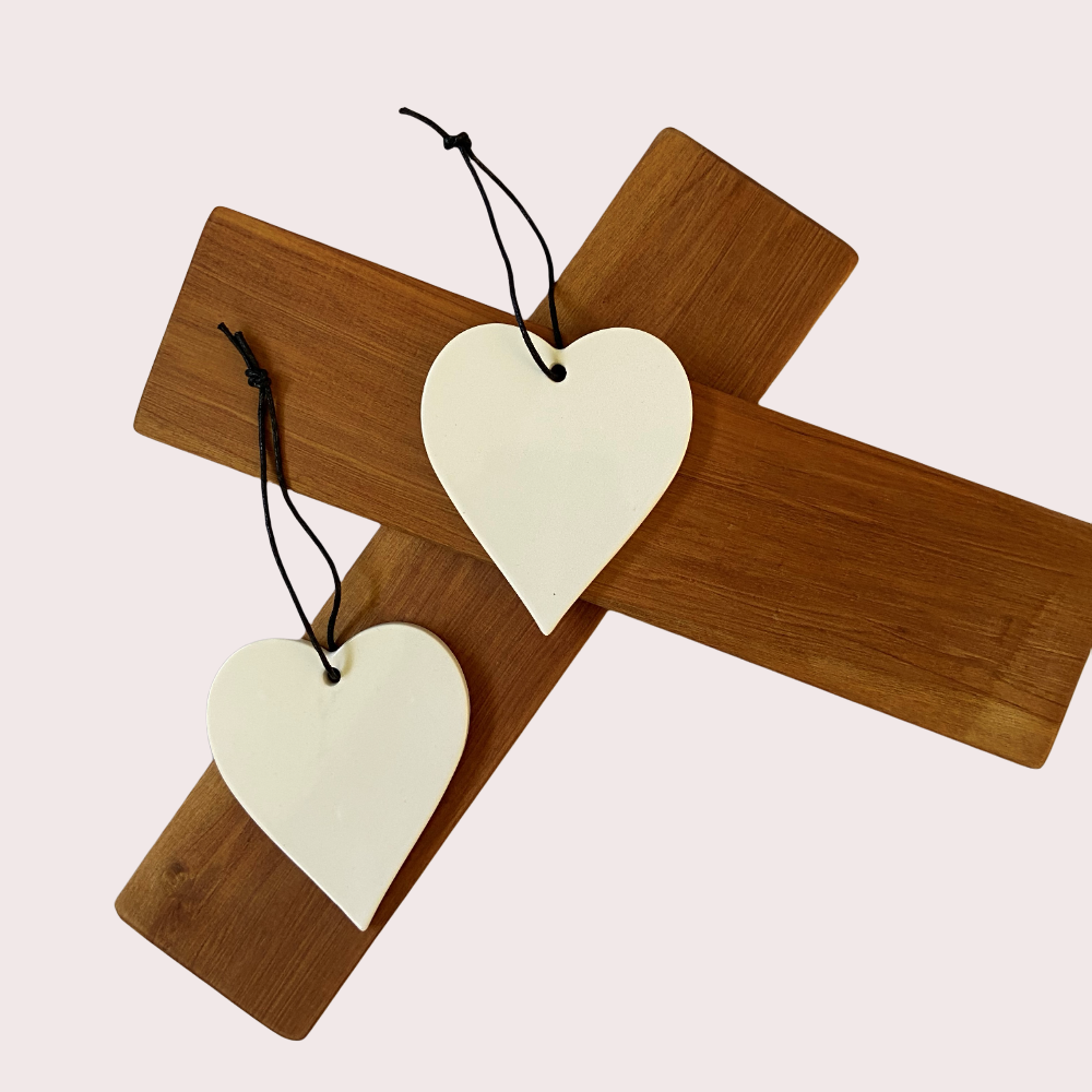 White Ceramic Hanging Heart at Vivre, NZ, browse our Hearts Collection