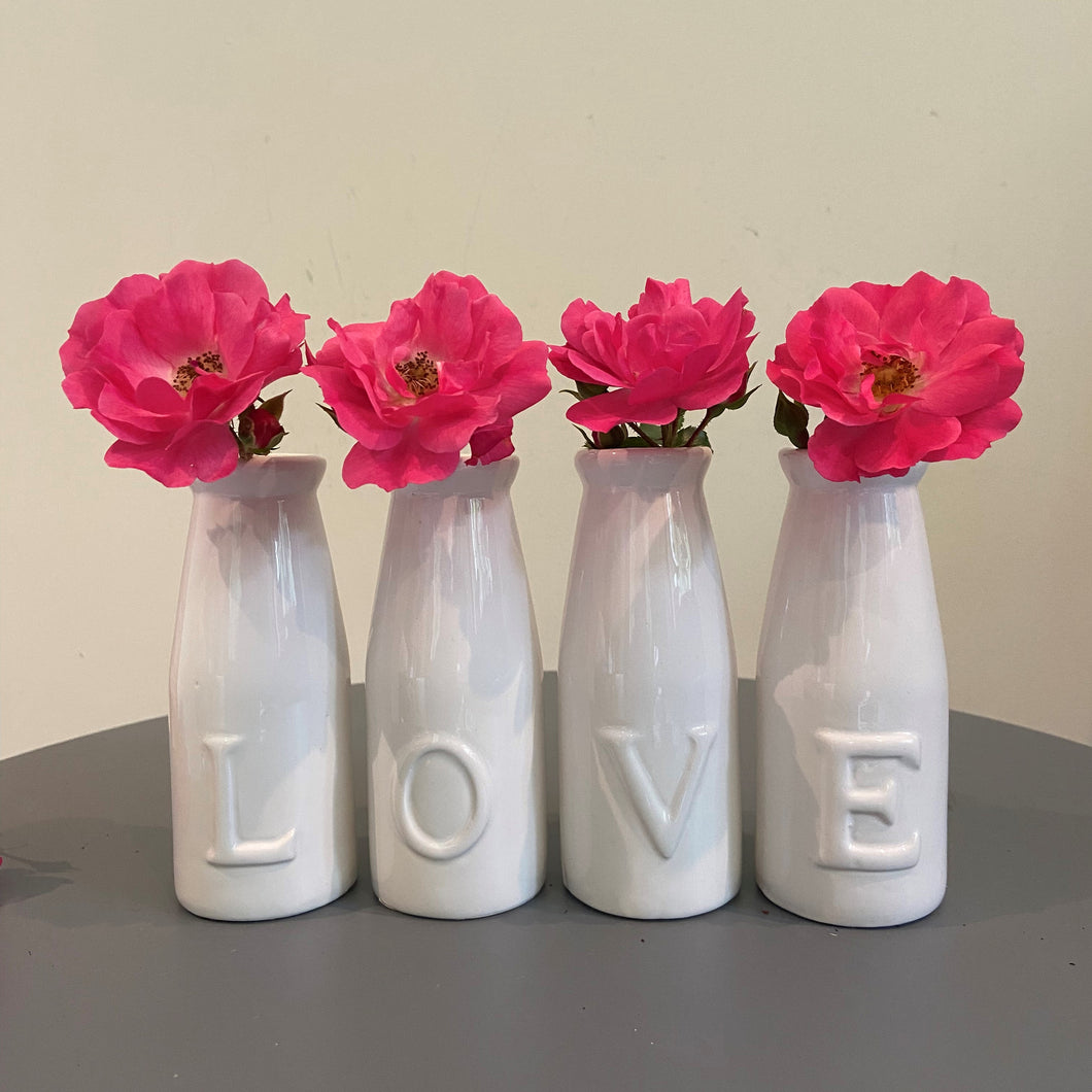LOVE Ceramic Milk Bottle Set