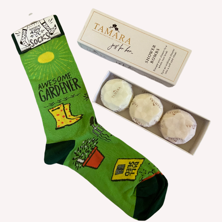 Shower Bombs and Fun Socks Gift Bag, buy now at Vivre, Nelson, NZ