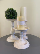 Load image into Gallery viewer, Cream distressed shabby chic styled candle holder buy now at Vivre, Nelson, NZ
