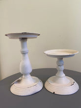 Load image into Gallery viewer, Cream distressed shabby chic styled candle holder buy now at Vivre, Nelson, NZ
