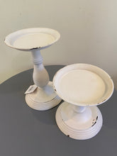 Load image into Gallery viewer, Cream distressed shabby chic styled candle holder buy now at Vivre, Nelson, NZ
