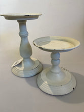 Load image into Gallery viewer, Cream distressed shabby chic styled candle holder buy now at Vivre, Nelson, NZ
