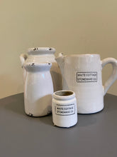 Load image into Gallery viewer, White Cottage Stoneware Jugs, Crocks, Pots Country Cottage buy now at Vivre, Nelson, NZ
