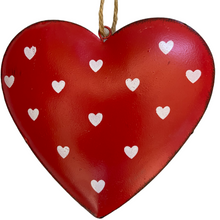 Load image into Gallery viewer, White and Red Heart Hanging Heart buy now at Vivre, Nelson, NZ
