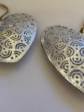 Load image into Gallery viewer, Metallic Silver 3D hanging heart buy now at Vivre, Nelson, NZ
