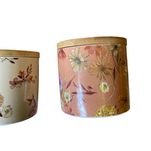 Load image into Gallery viewer, Floral Storage Pots Set of 2

