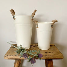 Load image into Gallery viewer, Shabby chic country styled bucket vase, buy now at Vivre, Nelson, NZ

