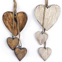 Load image into Gallery viewer, Hanging Wooden Cluster Hearts
