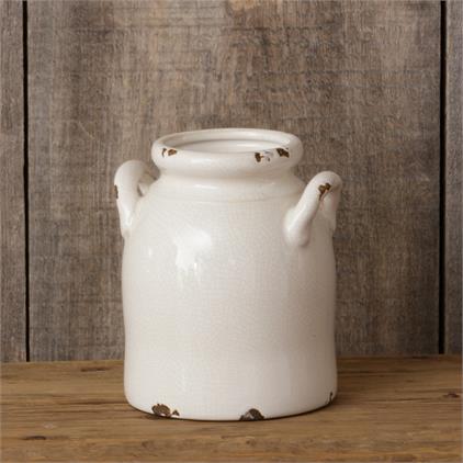 shabby chic country cottage styled white crock, buy now at Vivre, Nelson, NZ