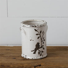 Load image into Gallery viewer, Shabby chic styled Birds and Branches Crock, buy now at Vivre, Nelson, NZ

