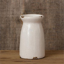 Load image into Gallery viewer, shabby chic country cottage styled milk bottle vase, buy now at Vivre, Nelson, NZ
