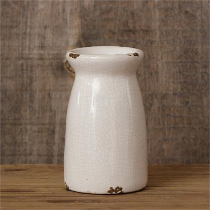 shabby chic country cottage styled milk bottle vase, buy now at Vivre, Nelson, NZ