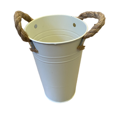 Load image into Gallery viewer, Shabby chic country styled bucket vase, buy now at Vivre, Nelson, NZ
