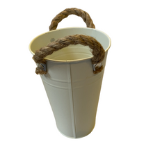 Load image into Gallery viewer, Shabby chic country styled bucket vase, buy now at Vivre, Nelson, NZ
