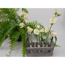 Load image into Gallery viewer, Three Vases in a Wooden Heart Tray, shabby chic home accessory at Vivre, Nelson, NZ
