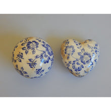 Load image into Gallery viewer, Shabby Chic styled blue and white floral ceramic decorative sphere, buy now at Vivre, Nelson, NZ
