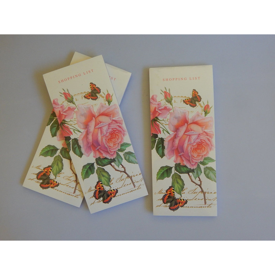 Shabby chic styled rose shopping list memo pad, buy now at Vivre, Nelson, NZ