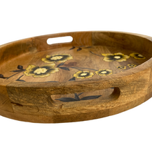 Load image into Gallery viewer, Hand painted floral mango wood serving tray, buy now at Vivre, Nelson, NZ
