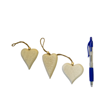 Load image into Gallery viewer, White wooden hanging hearts at Vivre, Nelson, NZ, browse our shabby chic hearts
