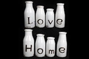 Load image into Gallery viewer, LOVE Ceramic Milk Bottle Set Black on White
