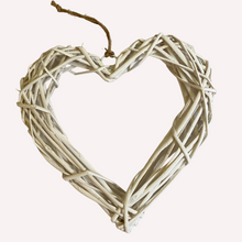Load image into Gallery viewer, Rattan Hanging Heart White
