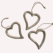 Load image into Gallery viewer, Silver Metal Hanging Heart buy now at Vivre, Nelson, NZ
