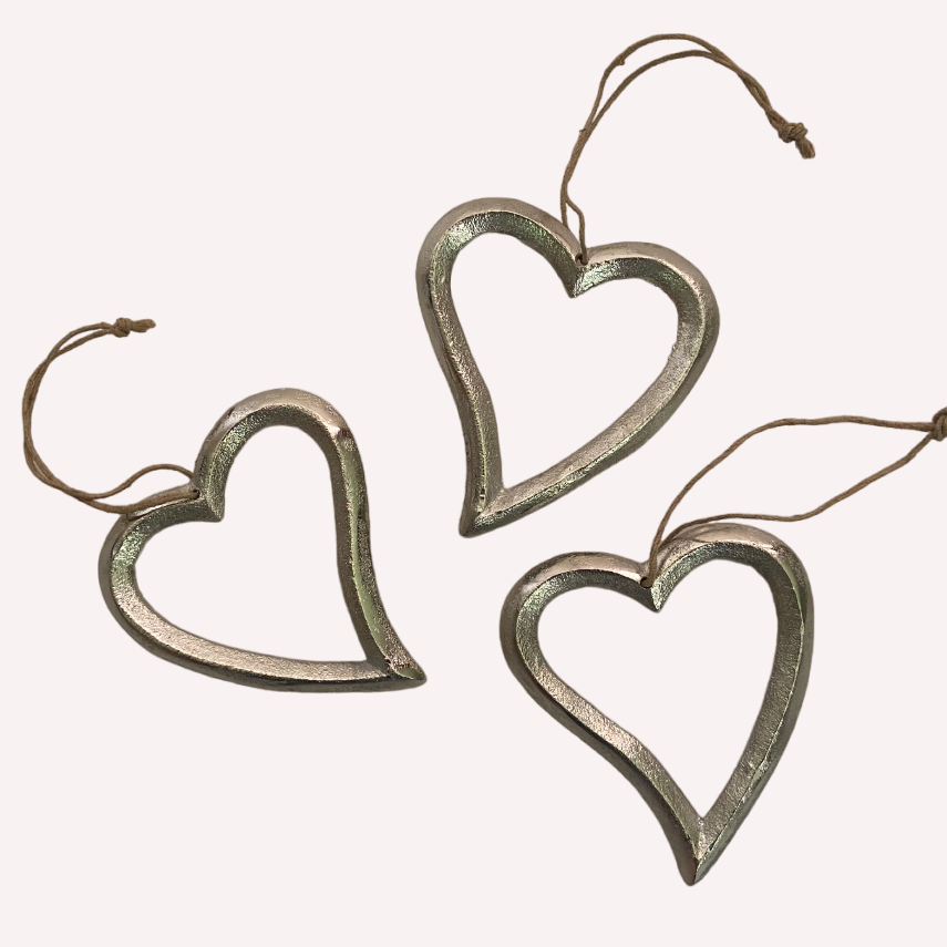 Silver Metal Hanging Heart buy now at Vivre, Nelson, NZ