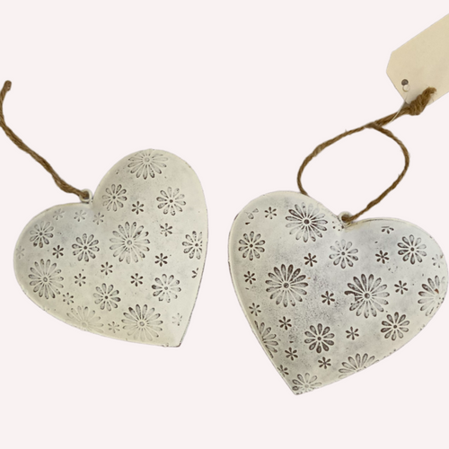 White Flower Hanging Heart, buy now at Vivre, Nelson, NZ