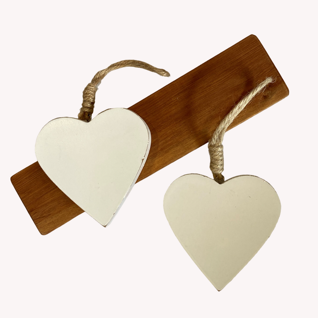 White Wooden Hanging Heart