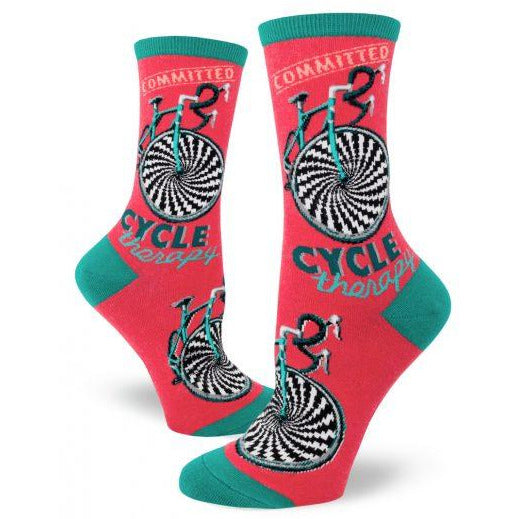 Cycle Therapy Crew Socks fun funky socks 