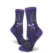 Load image into Gallery viewer, Lavender Flower Crew Socks
